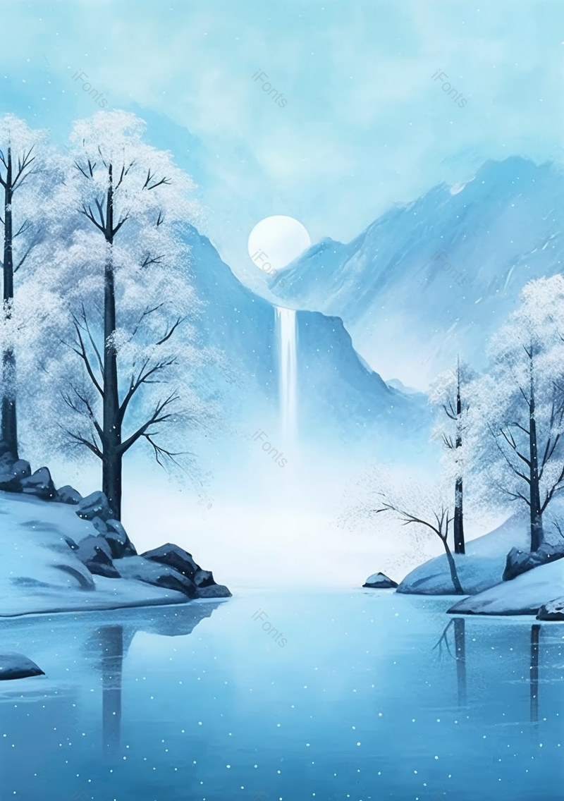 太阳国风山水雪景插画背景,插画/手绘图,插画/手绘图库,插画/手绘图下载,插画/手绘